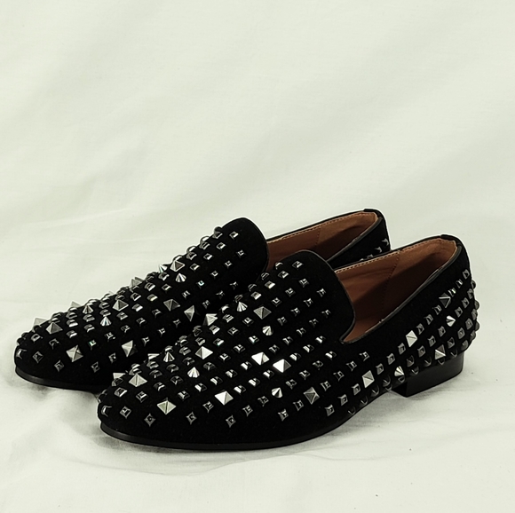 Studded black Loafers men's 8.5 - Picture 4 of 8